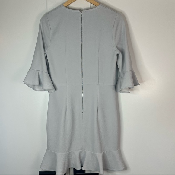 Rebecca Vallance Billie Flare Ruffle Mini Dress Sz 8 Ice Blue feminine work - Picture 2 of 6